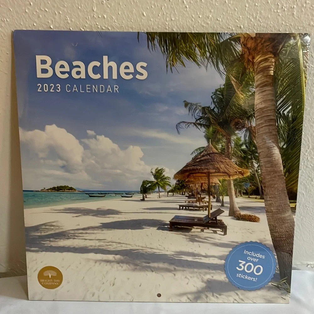 Wall Calendar 2023 Beaches Monthly Wall Calendar by Bright Day 12” X 12”